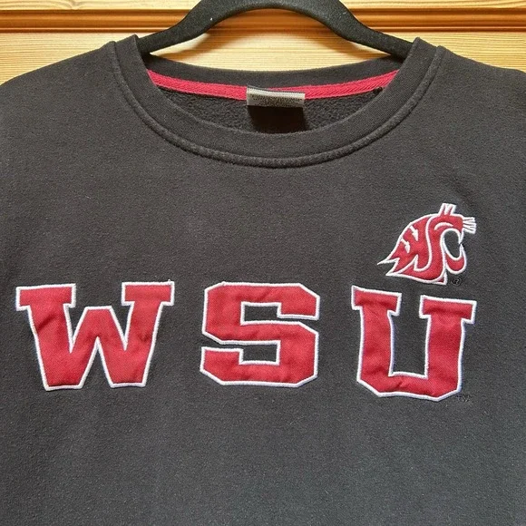 VTG Washington State Cougars Black Sweatshirt Men's Large WSU University College - Picture 3 of 8